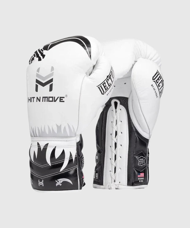 Hit N Move Vector™ Limited Edition Blades Guantes de Boxeo con Cordones - Blanco