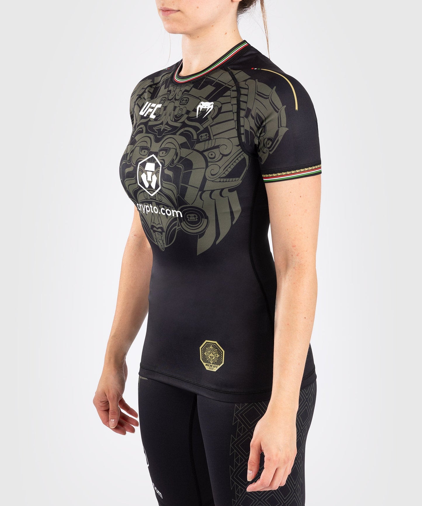 Noche UFC by Venum Authentic Fight Night Women's Short Sleeve Rashguard - Black