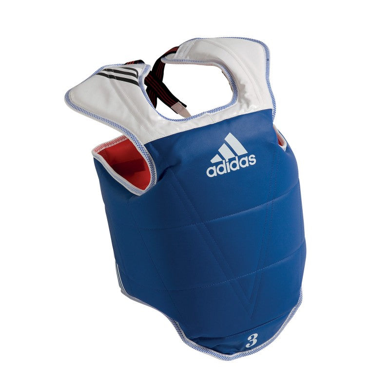 Plastron d'entraînement & compétition Adidas - Réversible - Approuvé WT - Rouge/Bleu