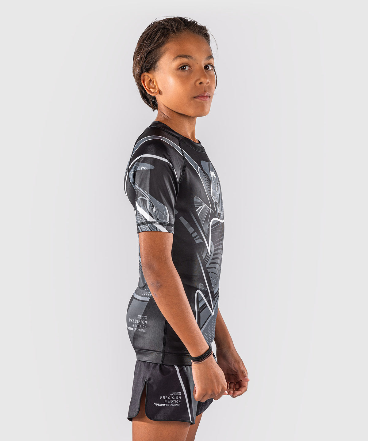 Venum Crimson Viper 2.0 Rashguard de manga corta para niño - Negro/Gris