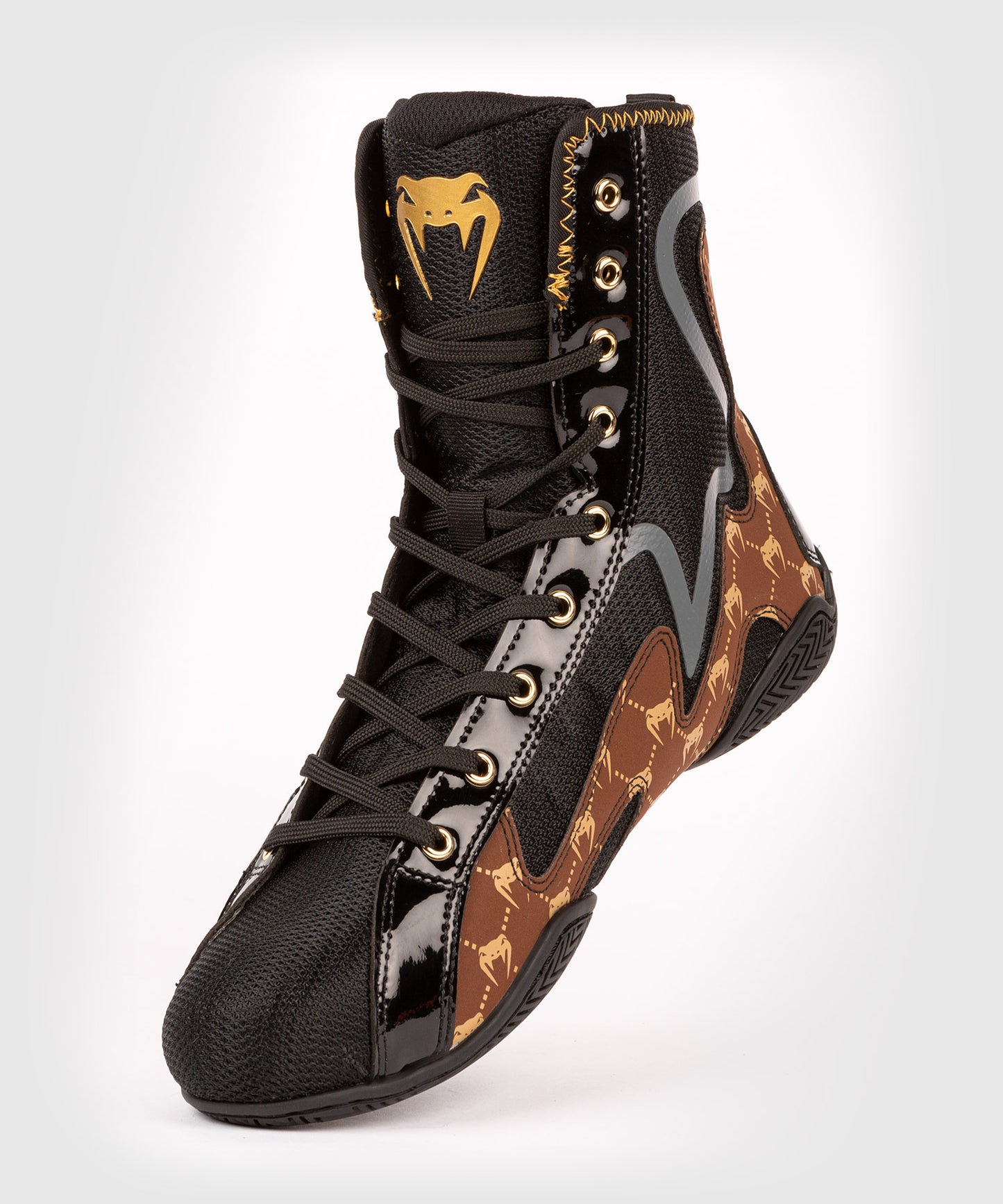 Chaussures de Boxe Venum Elite Evo Monogram - Noir/Marron
