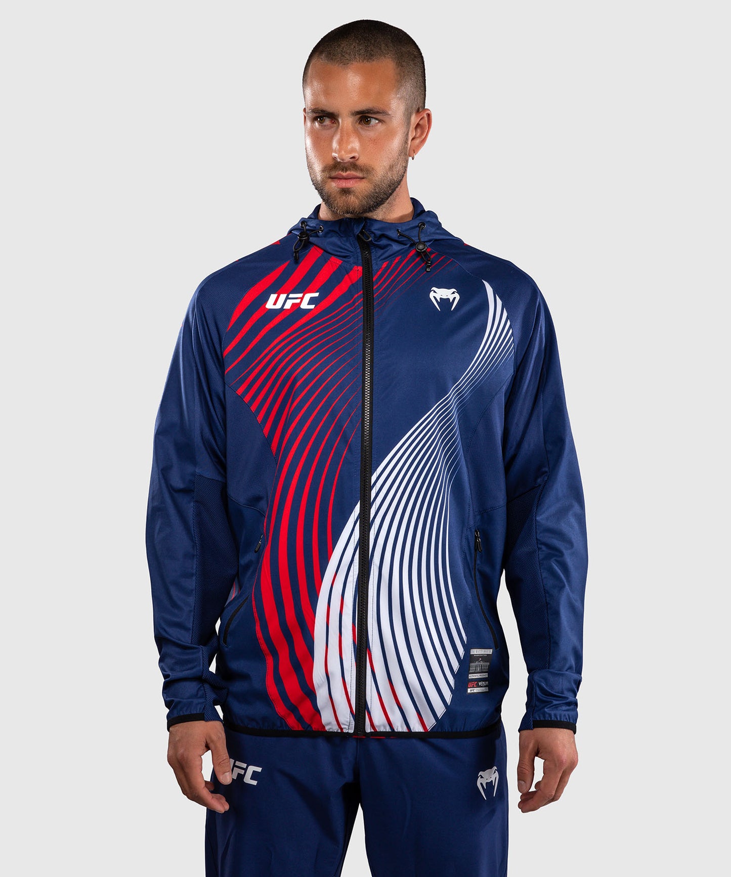 Men's Official UFC Freedom 250 by Venum Blue Authentic Fight Night Walkout Hoodie