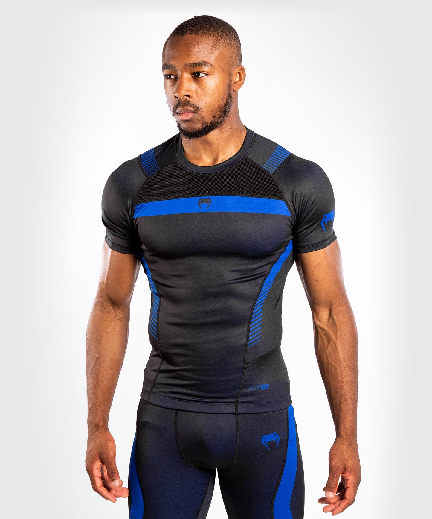 T-shirt de Compression Venum NoGi 3.0 - Manches Courtes - Noir/Bleu