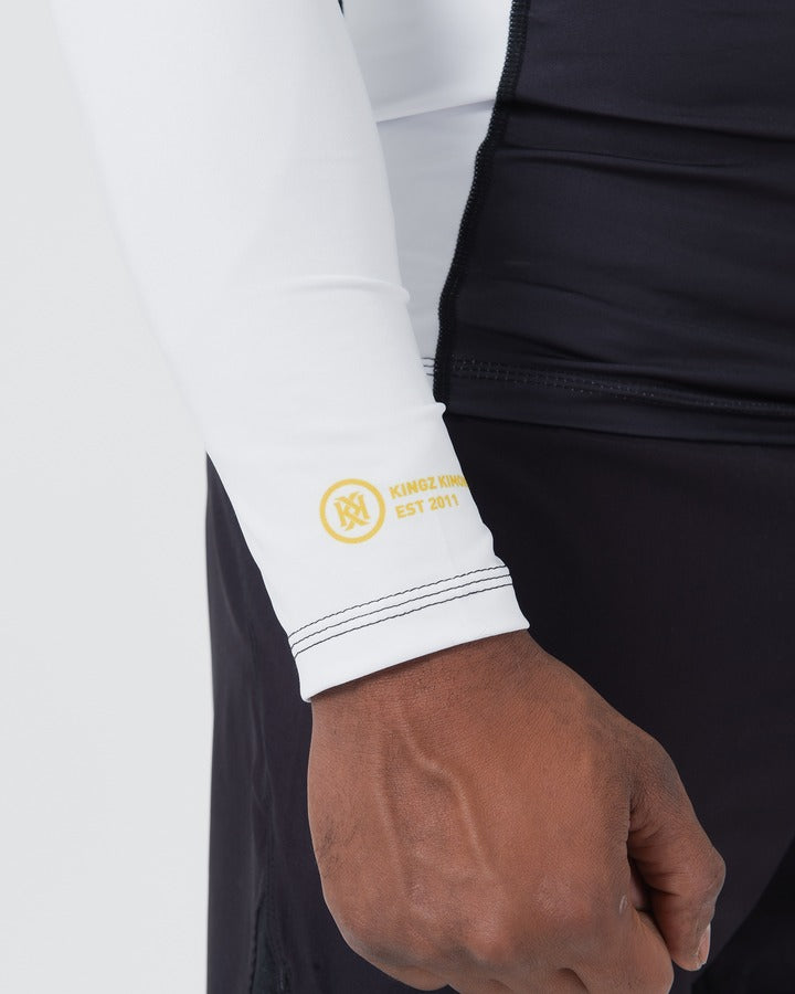 Rashguard À Manches Longues Kingz Ranked Performance V2 - Blanc