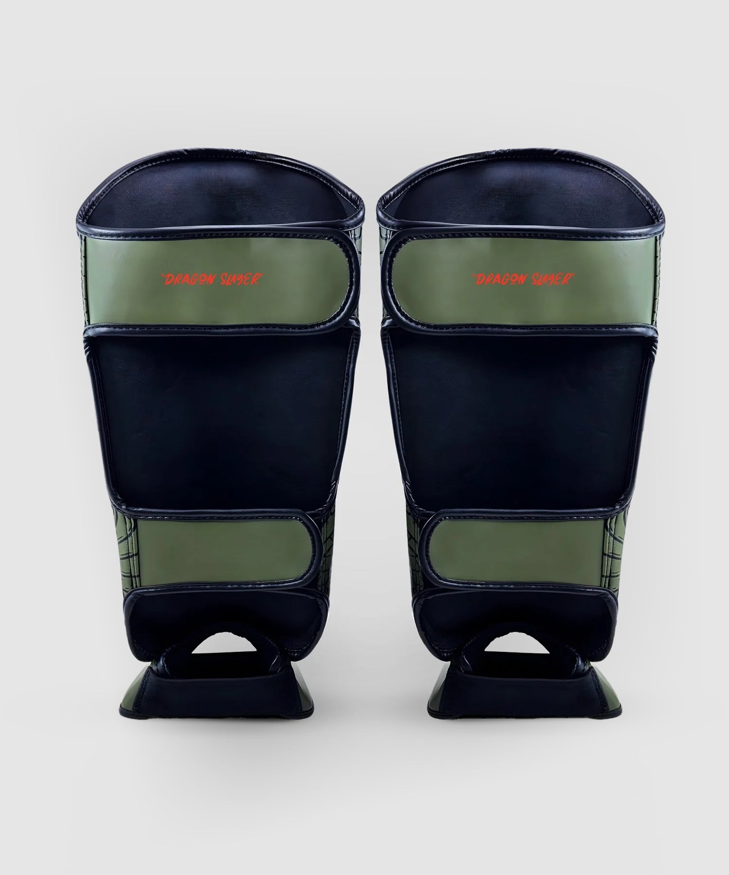 Fumetsu Dragon Slayer shin guards - Khaki/Orange