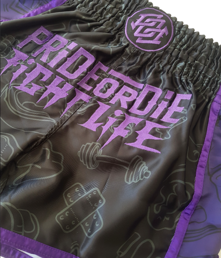 Muay Thai Shorts Pride or Die Fight Life