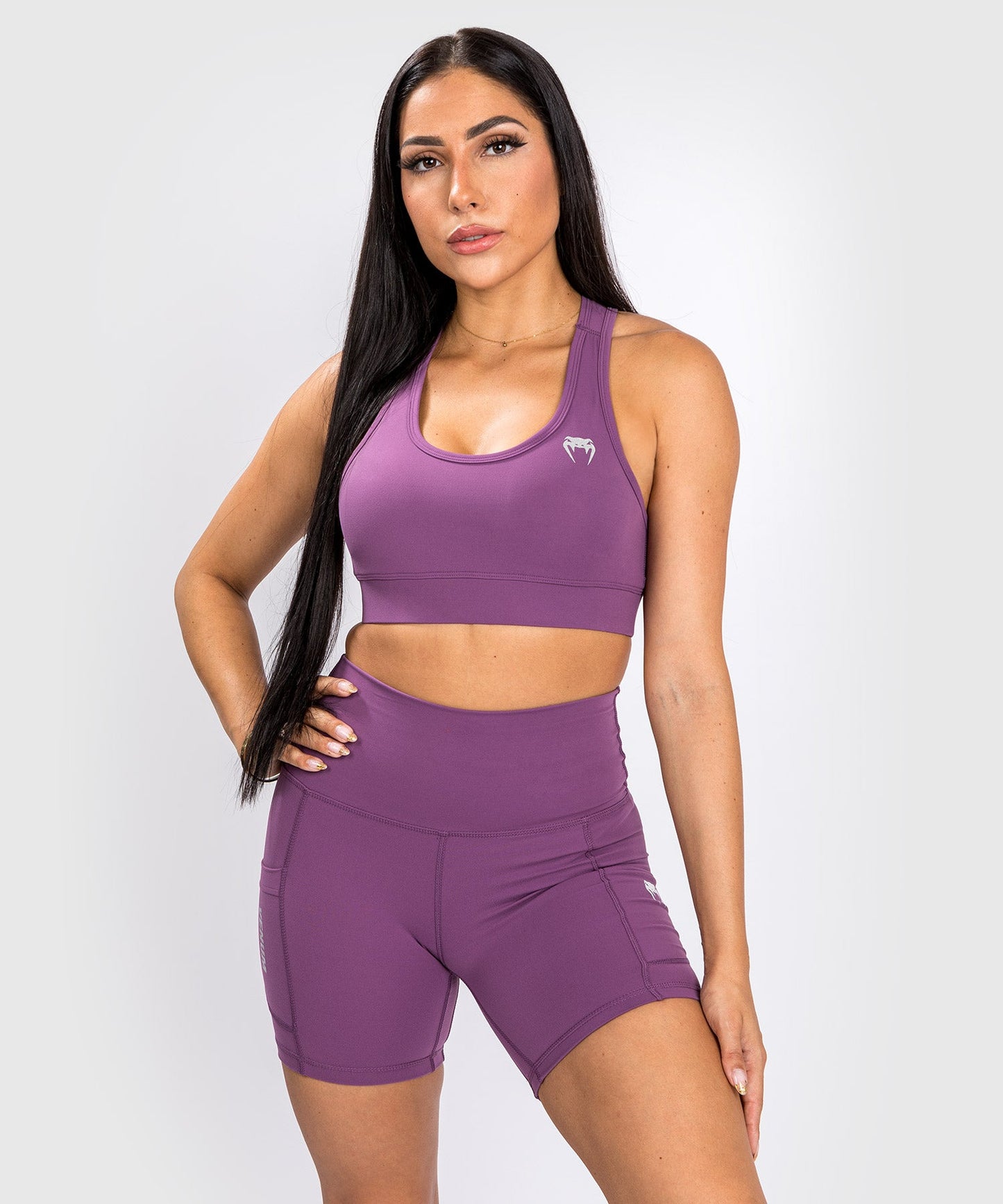 Venum Essential Medium Impact Bra - Dark Orchid/Brushed Silver
