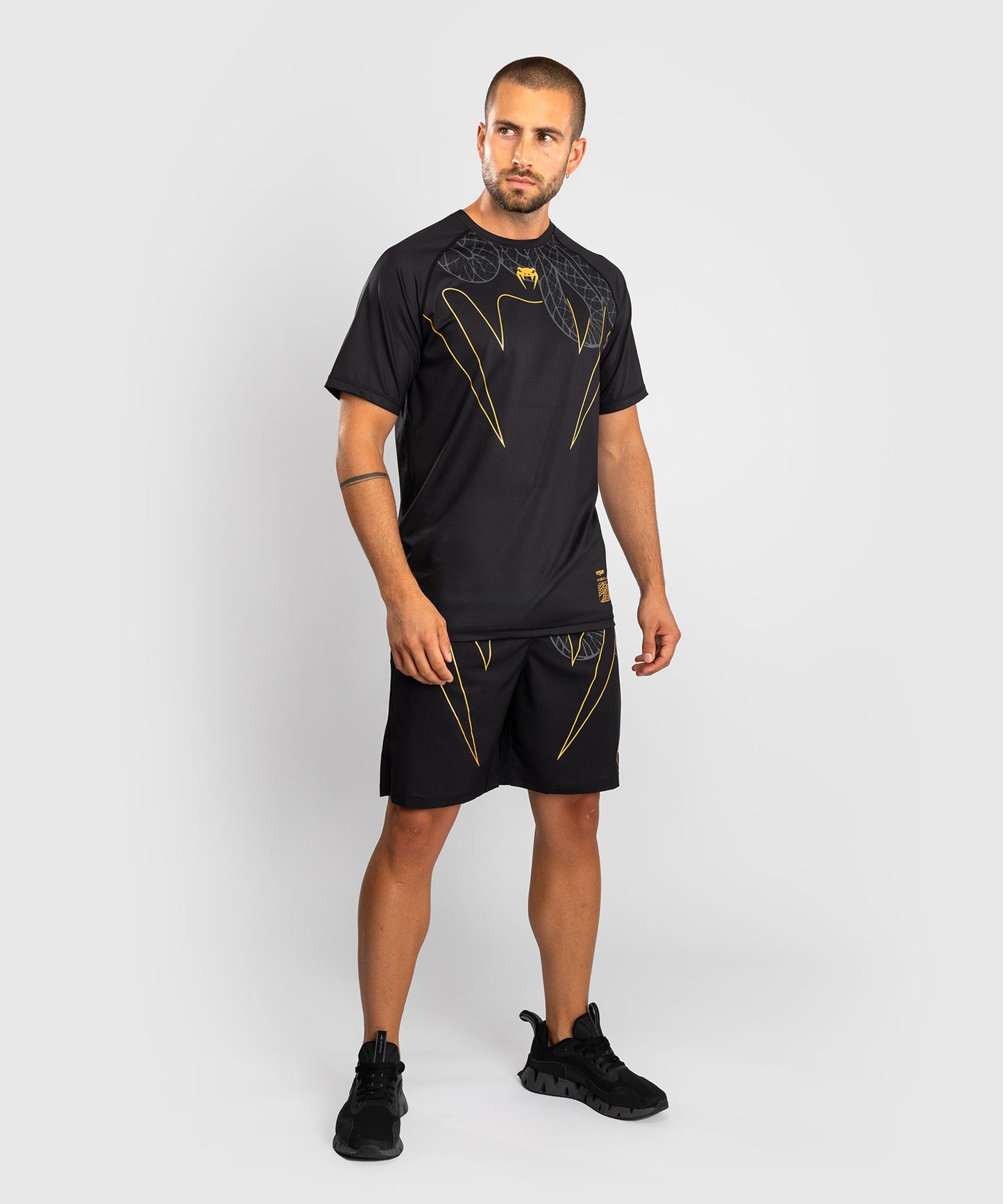 Venum Serpenti Dry Tech T-Shirt - Black/Silver/Gold
