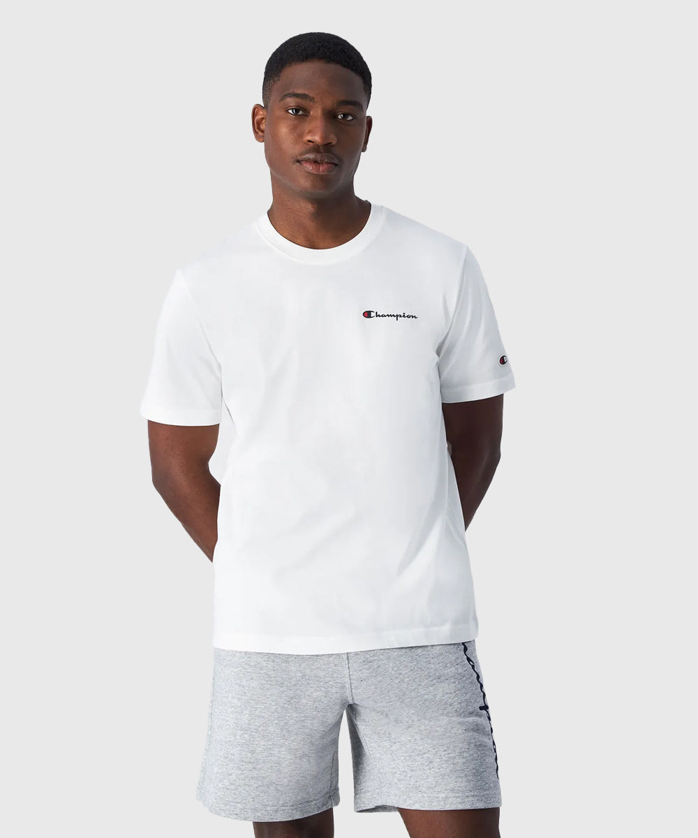 T-Shirt Champion Baumwolljersey mit kleinem Logo - Weiß