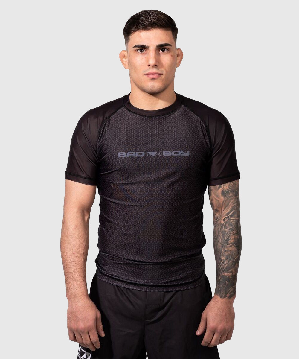 Bad Boy No-Gi Rashguard a Maniche Corte - Nero/Nero