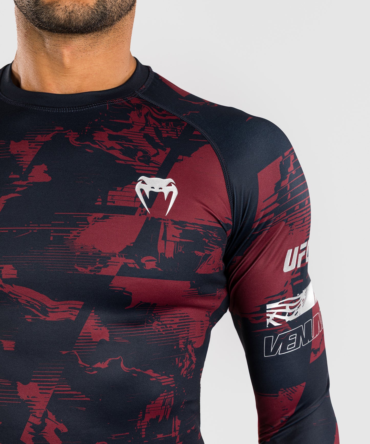 UFC Zenith by Venum Authentic Fight Week Rashguard de manga larga Performance Hombre - Azul marino/Burdeos/Plateado