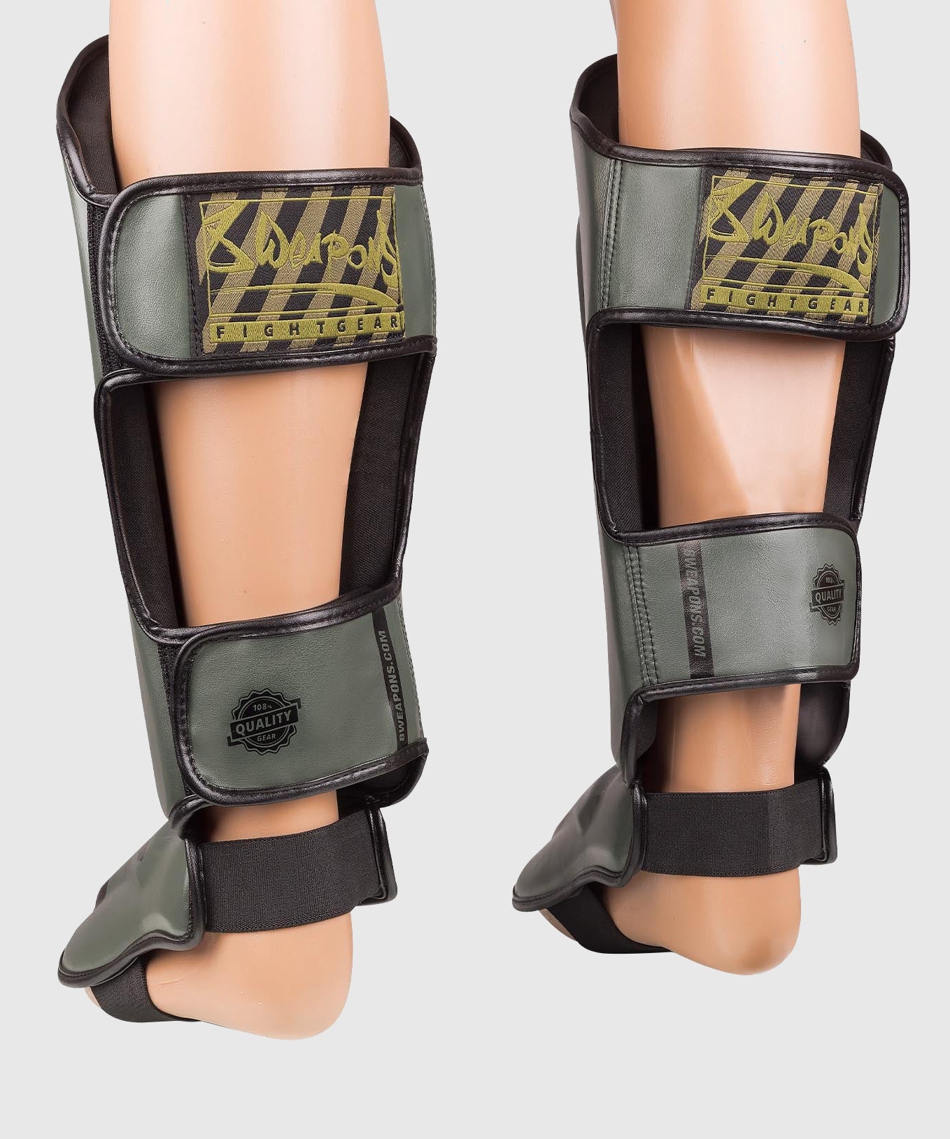 8 Weapons Unlimited 2.0 Shin Guards - Khaki/Black