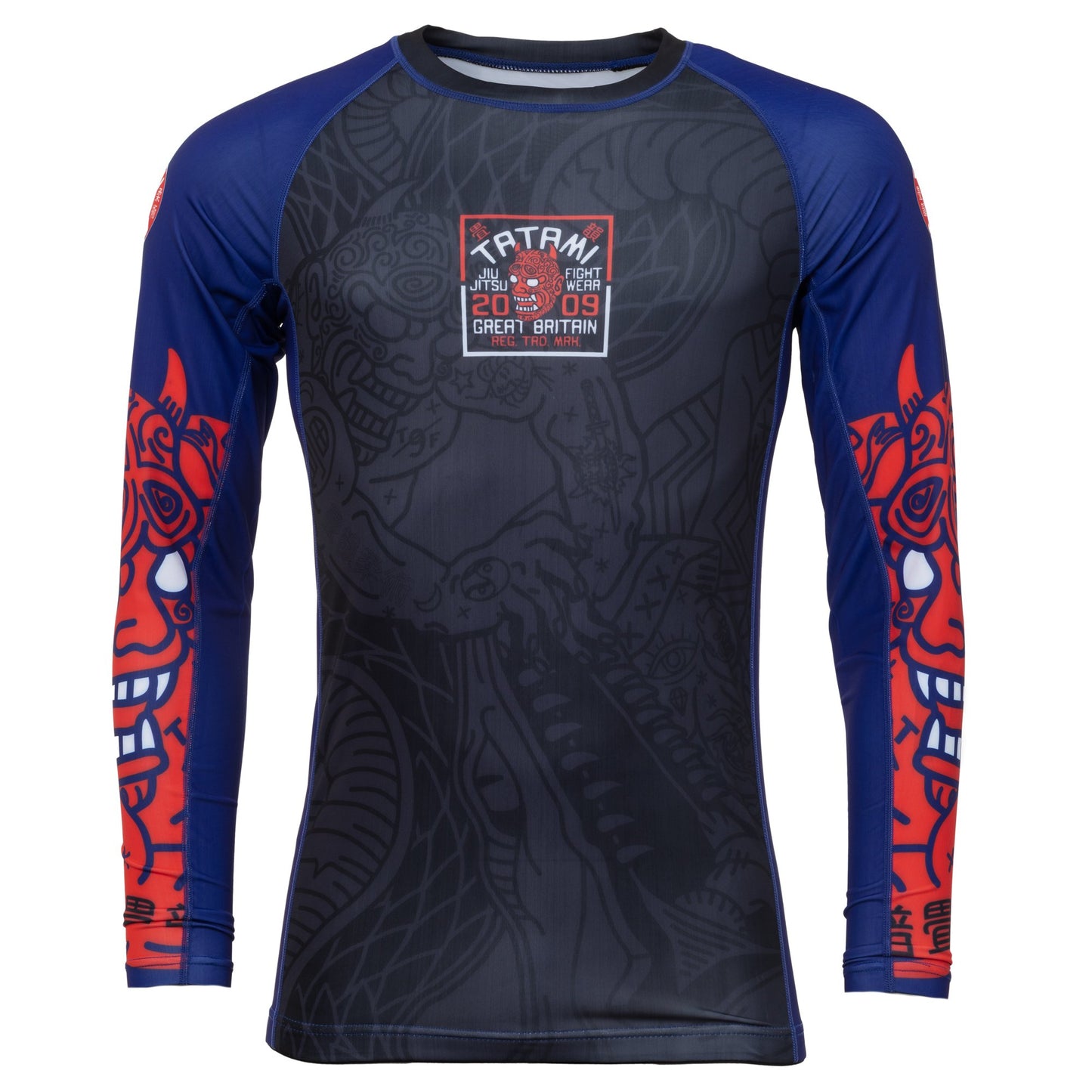 T-Shirt de Compression Eco Tatami Fightwear Serpent Organic - Noir/Bleu