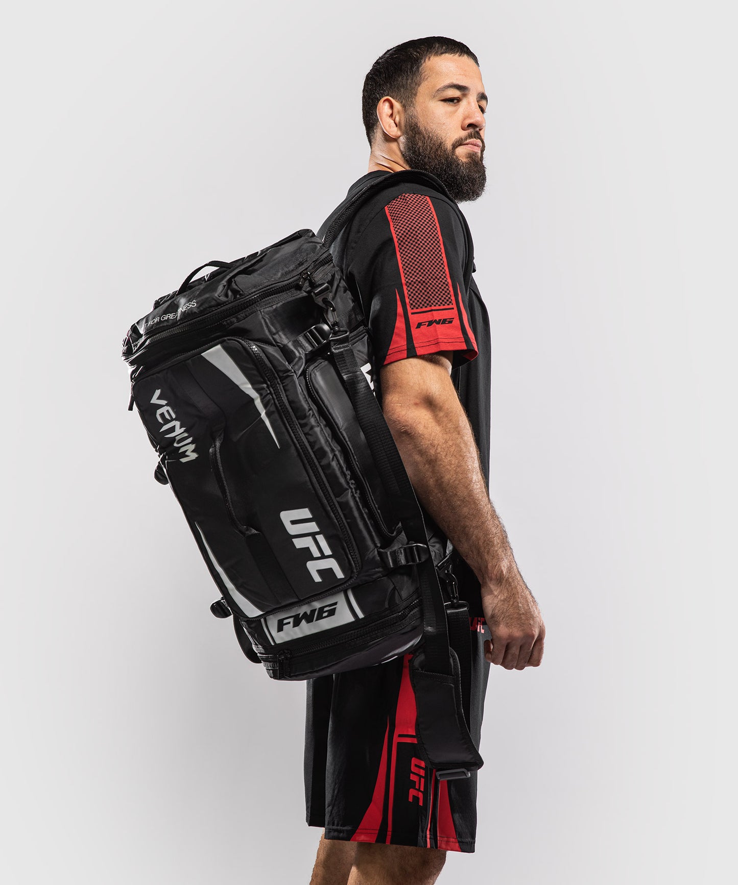 UFC Unity by Venum Authentic Fight Week Ausrüstungstasche – Schwarz/Weiß