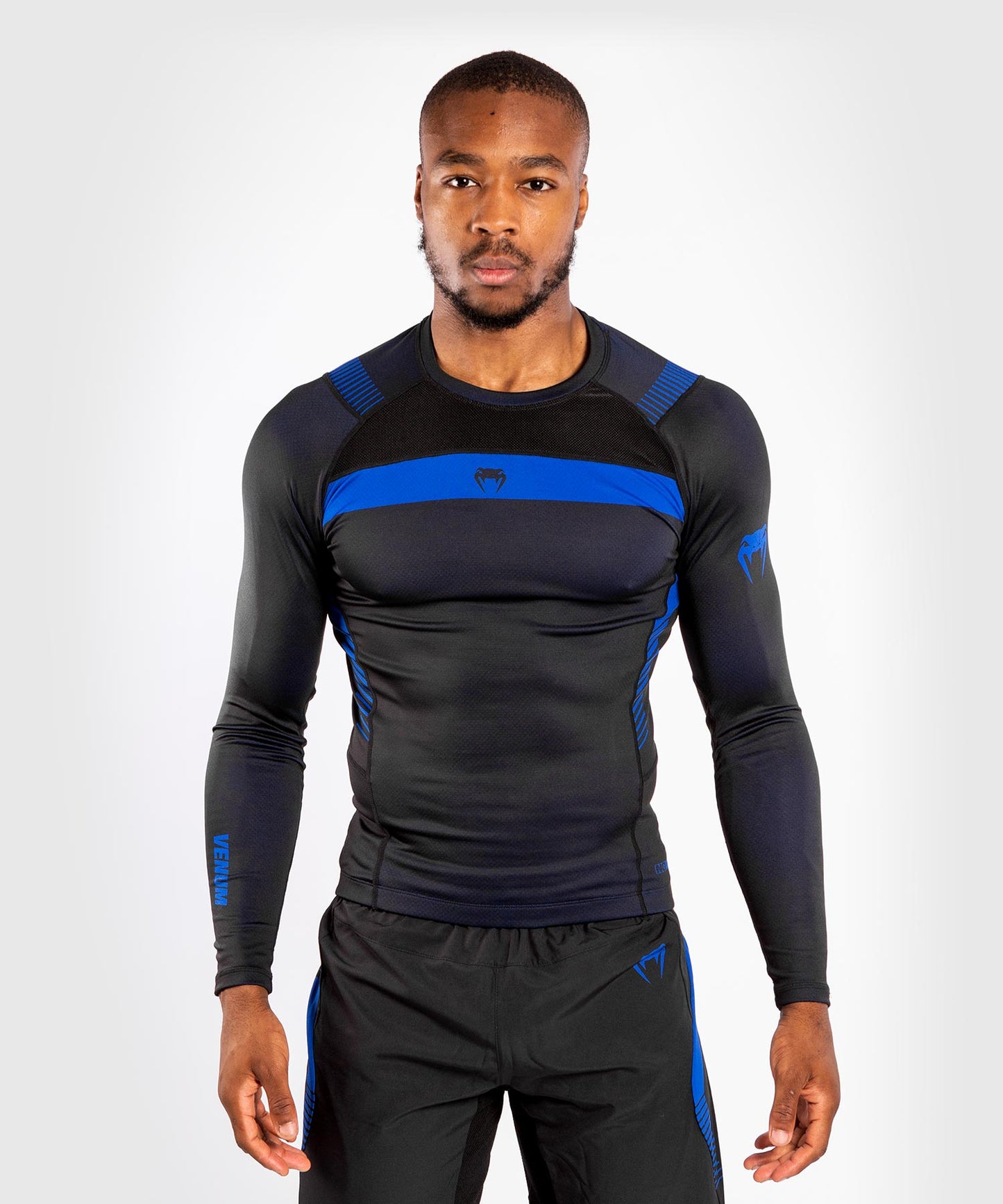 T-shirt de Compression Venum NoGi 3.0 - Manches Longues - Noir/Bleu