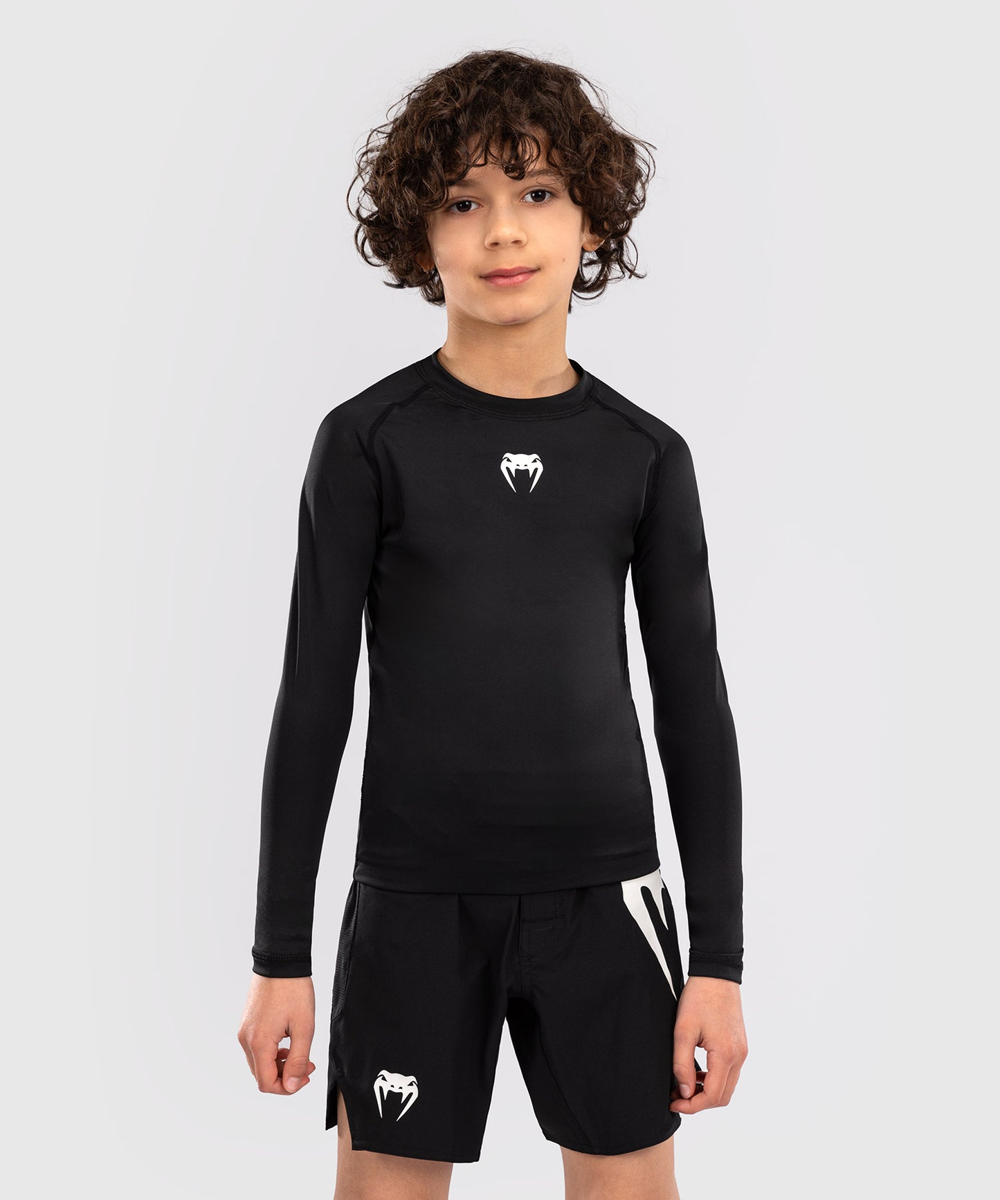 Venum Contender Rashguards de Mangas Largas para Niños - Negro