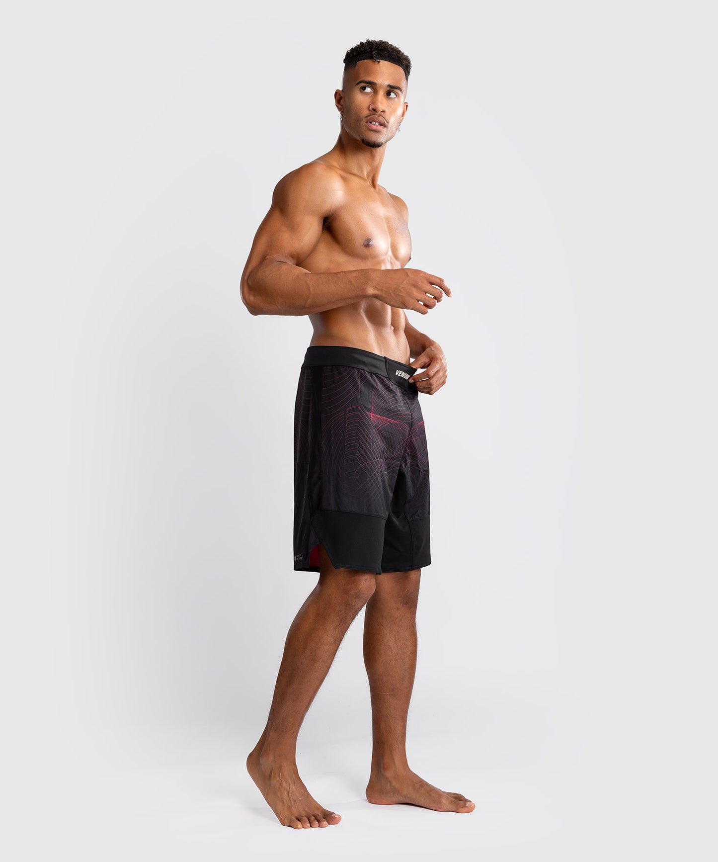 Short de Combat Venum G-Fit Air pour Hommes - Noir Profond/Rouge Feu