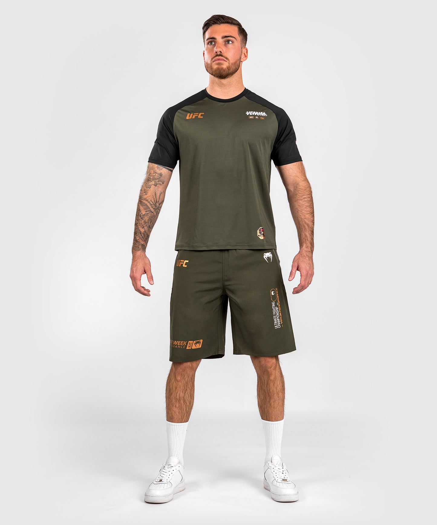 Short de performance pour Hommes UFC Adrenaline by Venum Fight Week - Kaki/Bronze