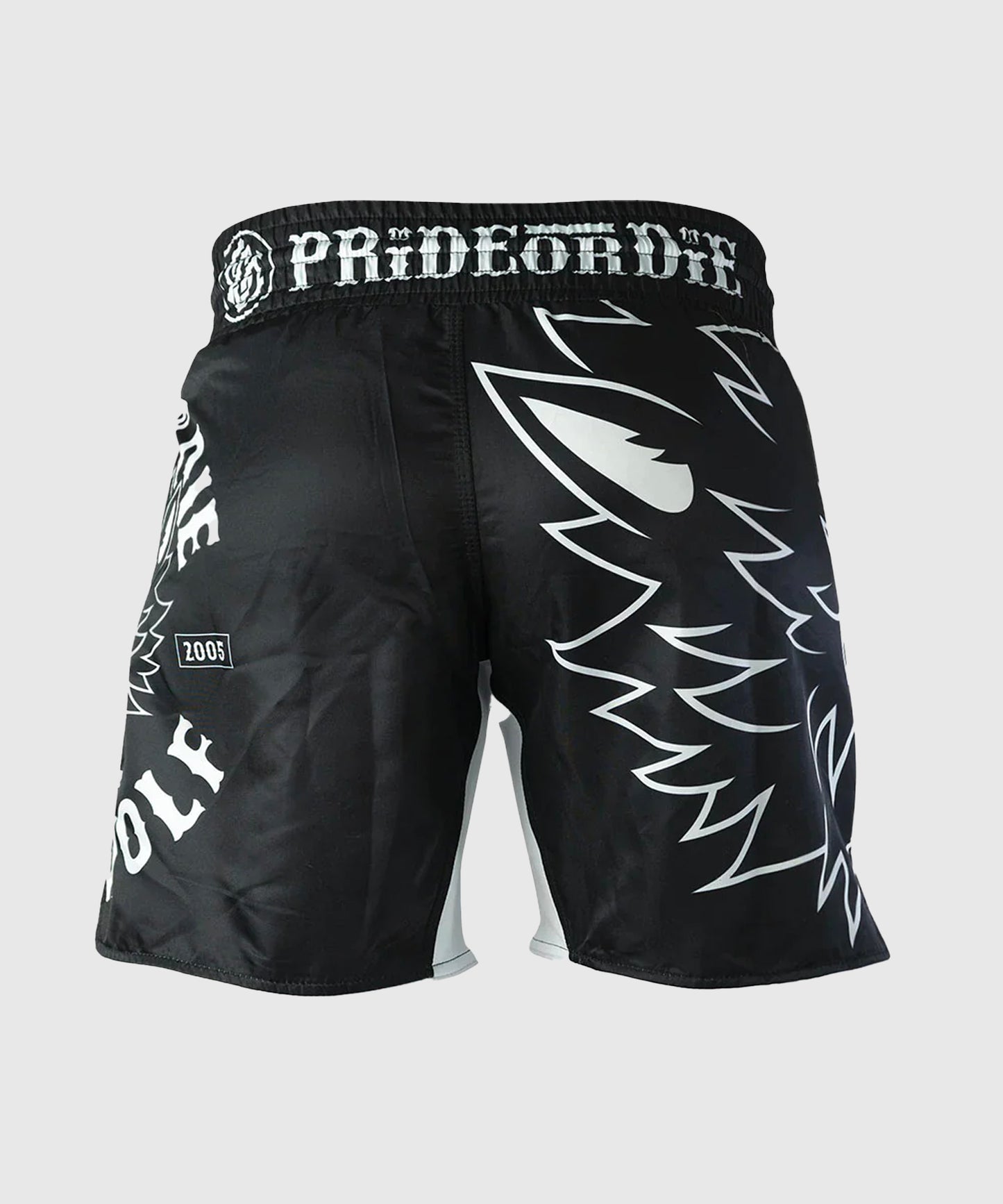 Fightshort Pride Or Die Lone Wolf - Noir