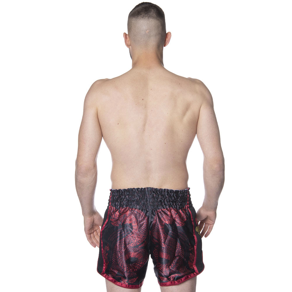 Muay Thai Short 8 Weapons Super Mesh Naga Black - Red