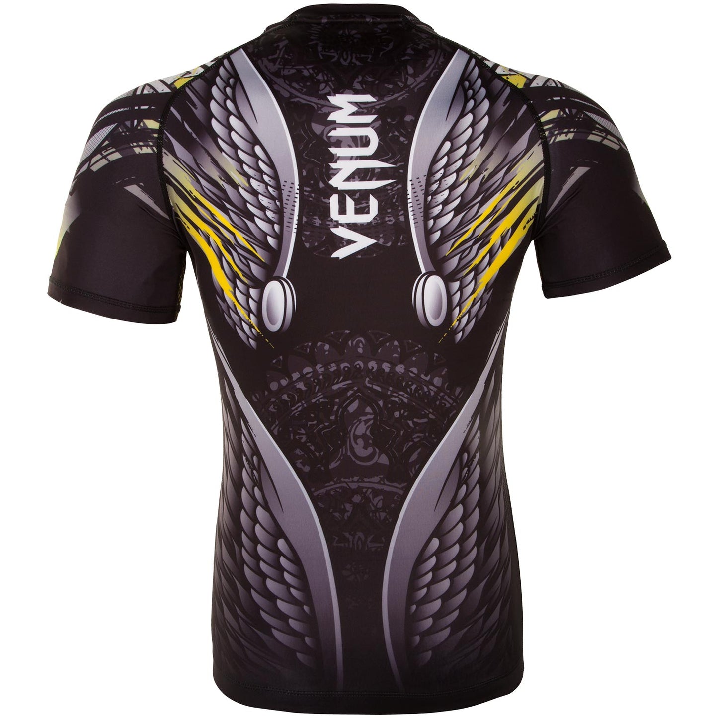 Venum Viking 2.0 Rashguard Short Sleeves - Black/Yellow