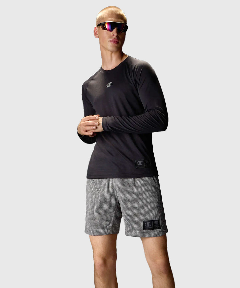 T-Shirt De Sport Manches Longues Champion En Mesh - Noir