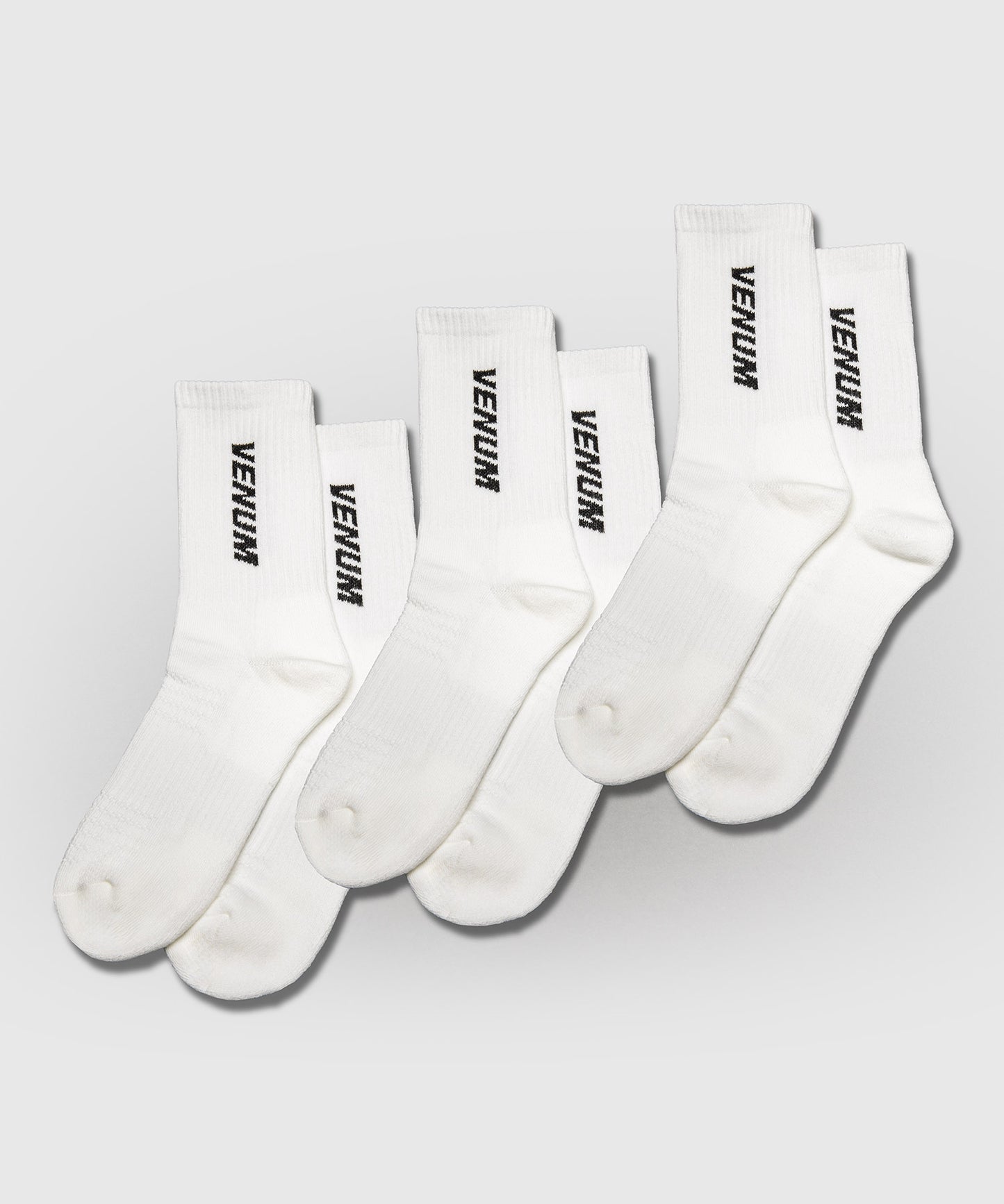 Venum Essential Crew Socks (Set of 3 pairs) - White/Black