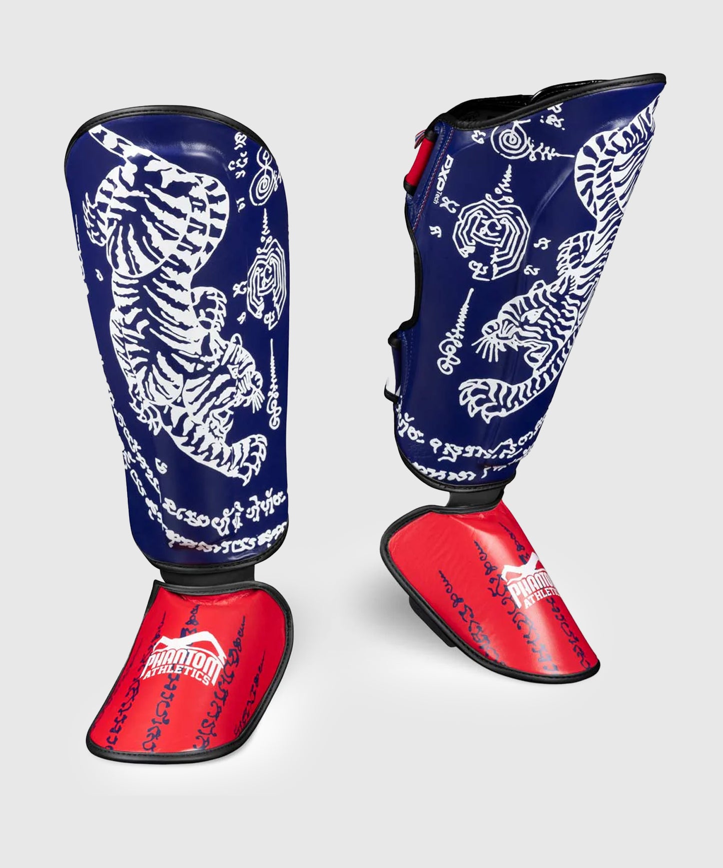 Protège-tibias Short de Muay Thai Phantom Athletics - Bleu/Rouge
