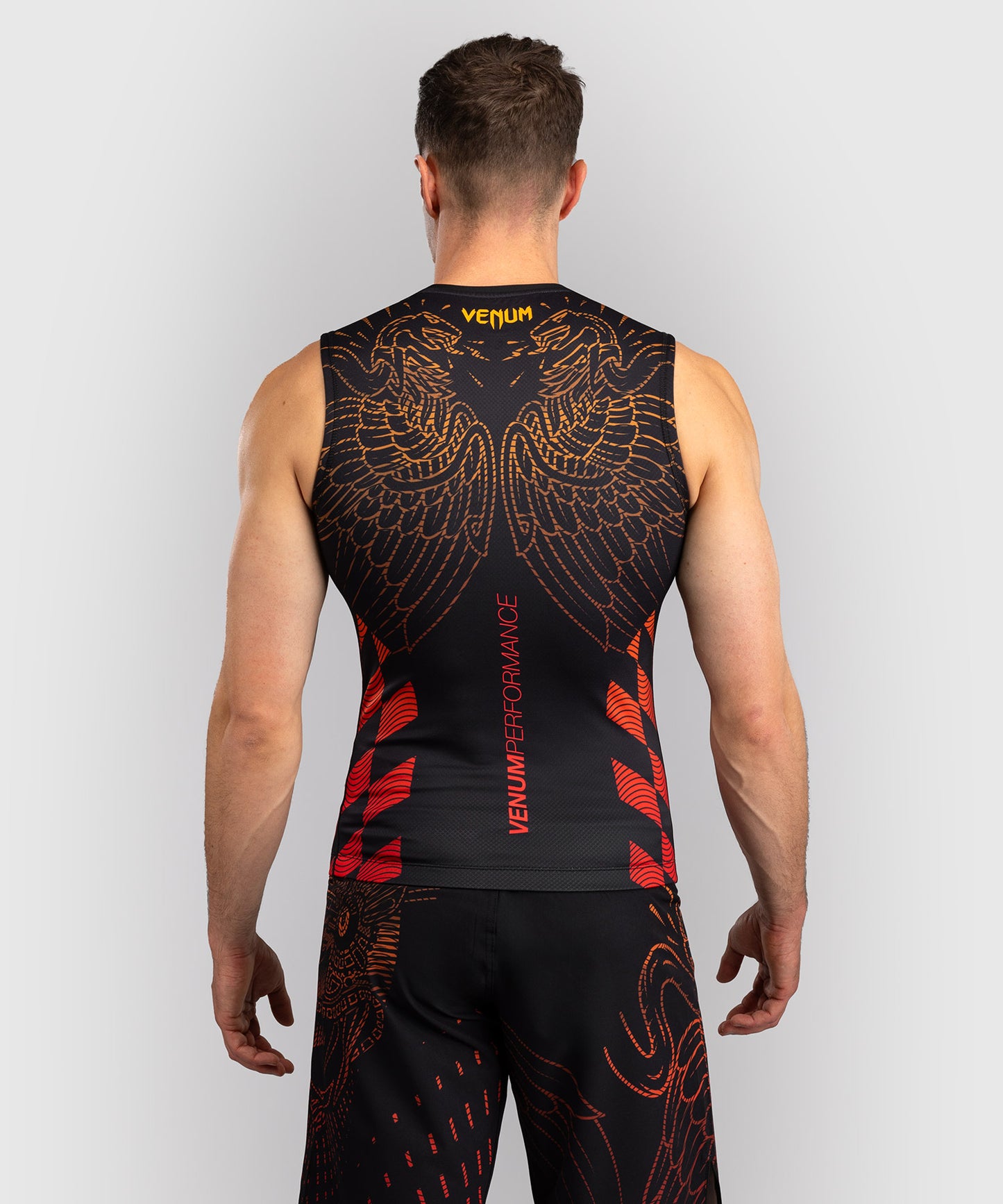 Venum Quetzal Fury Ärmelloses Rashguard - Schwarz/Fury Rot/Tangerine
