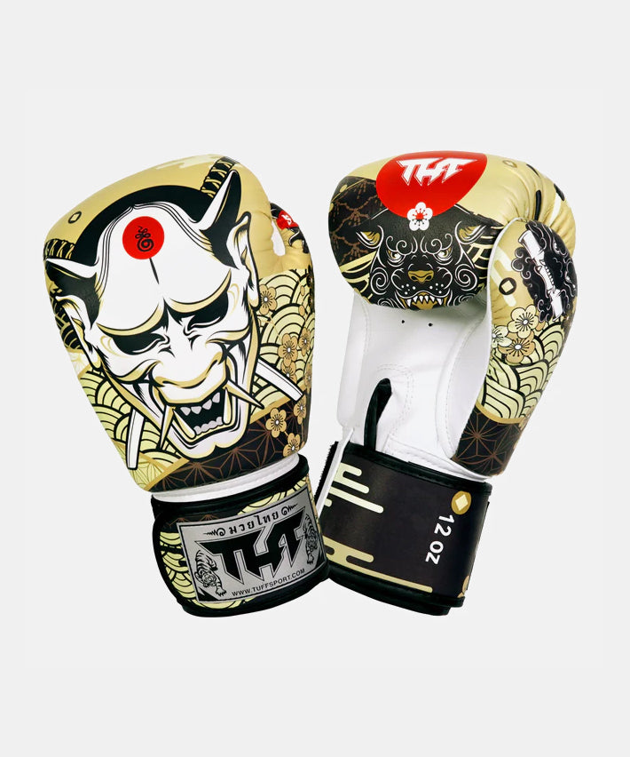 Tuff The White Oni Boxing Gloves - Beige/White