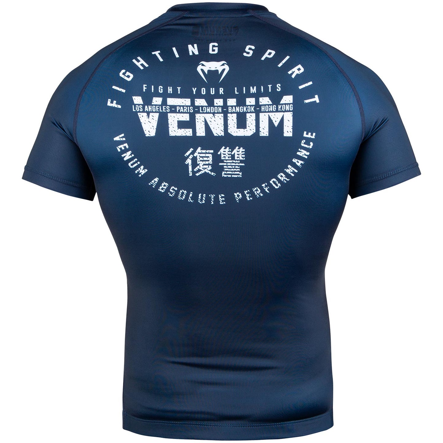 Venum Signature Rashguard - Short Sleeves - Navy Blue/White