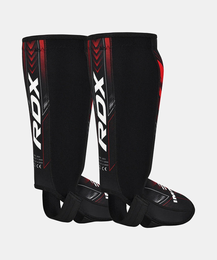 Protège-Tibias En Néoprène Rdx Approuvé IMMAF - Noir/Rouge