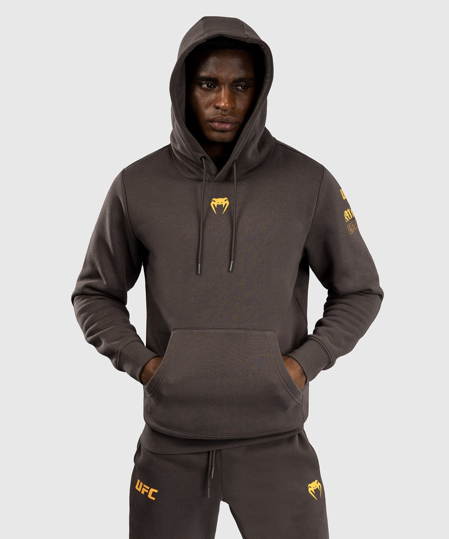 UFC Fusion by Venum Fight Week Men's Hooded Sweatshirt - Terrestrial Brown