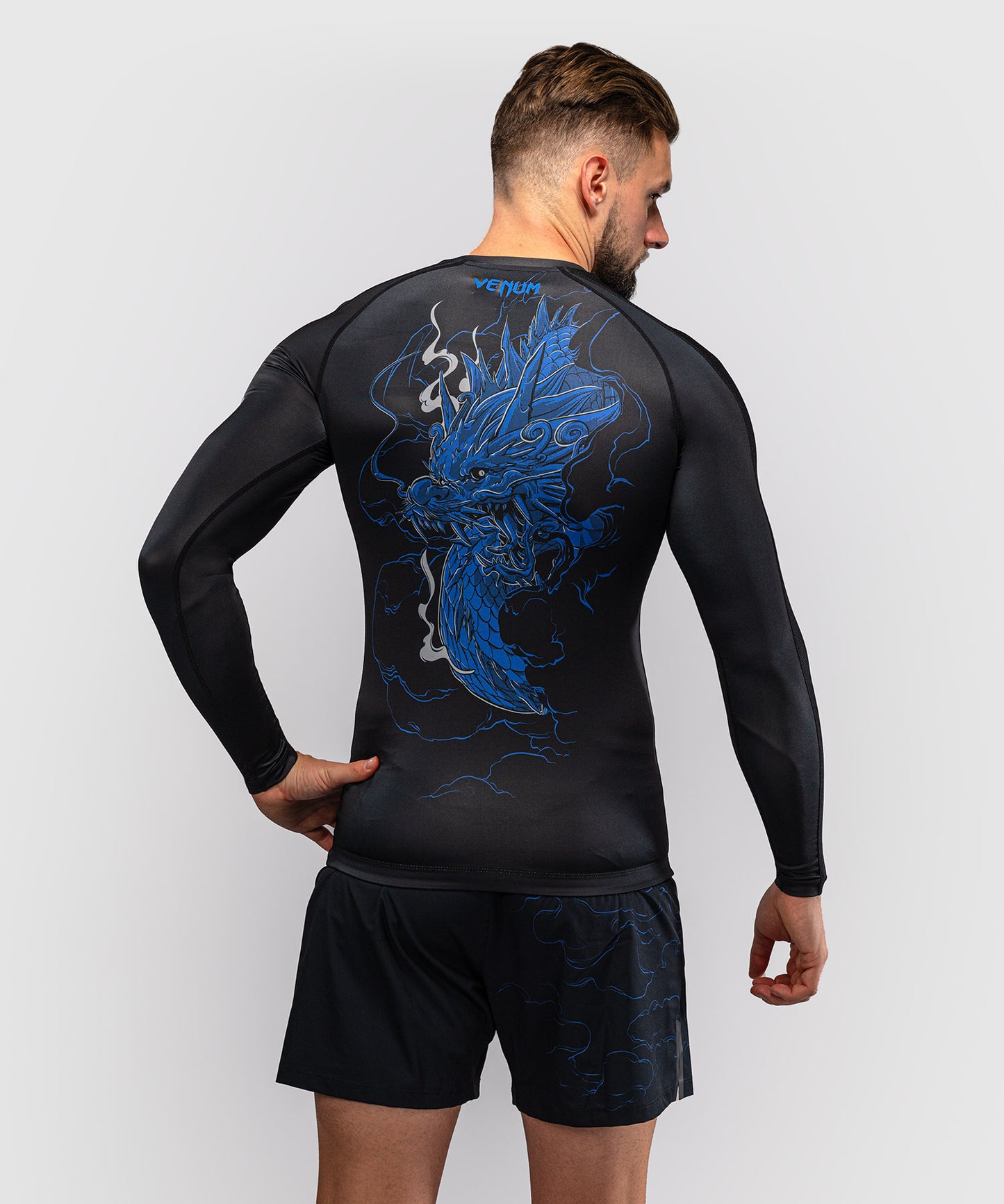 Rashguard à Manches Longues Venum Thunder Dragon – Noir/Bleu Royal