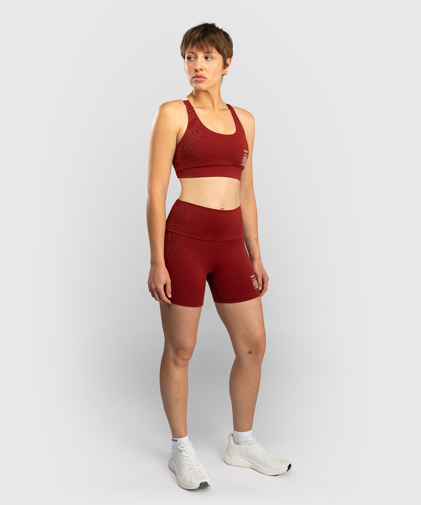 Short de Compression pour Femmes Venum Serpenti – Bordeaux/Ivoire