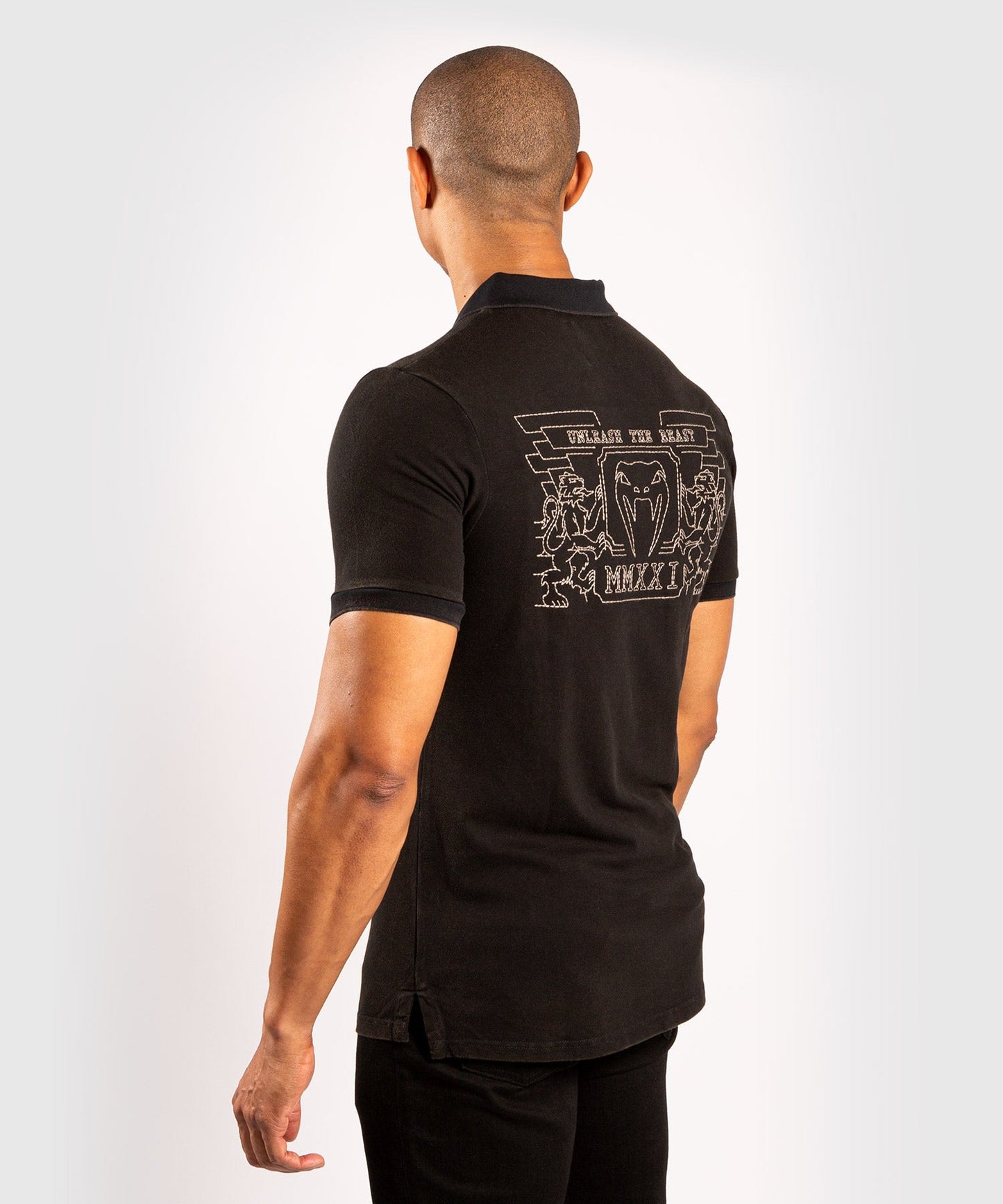 Venum Lions21 Polo-Shirt - Schwarz/Sand