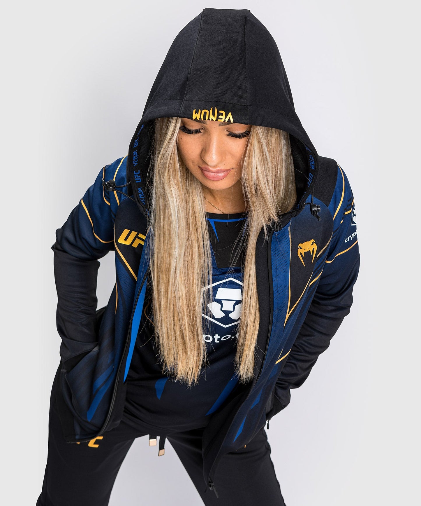 Sweatshirt à Capuche Femme UFC Venum Authentic Fight Night 2.0 - Midnight Edition - Champion