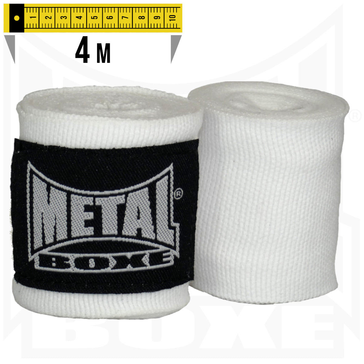 Bandages de Boxe Metal Boxe – Blanc – 4 m