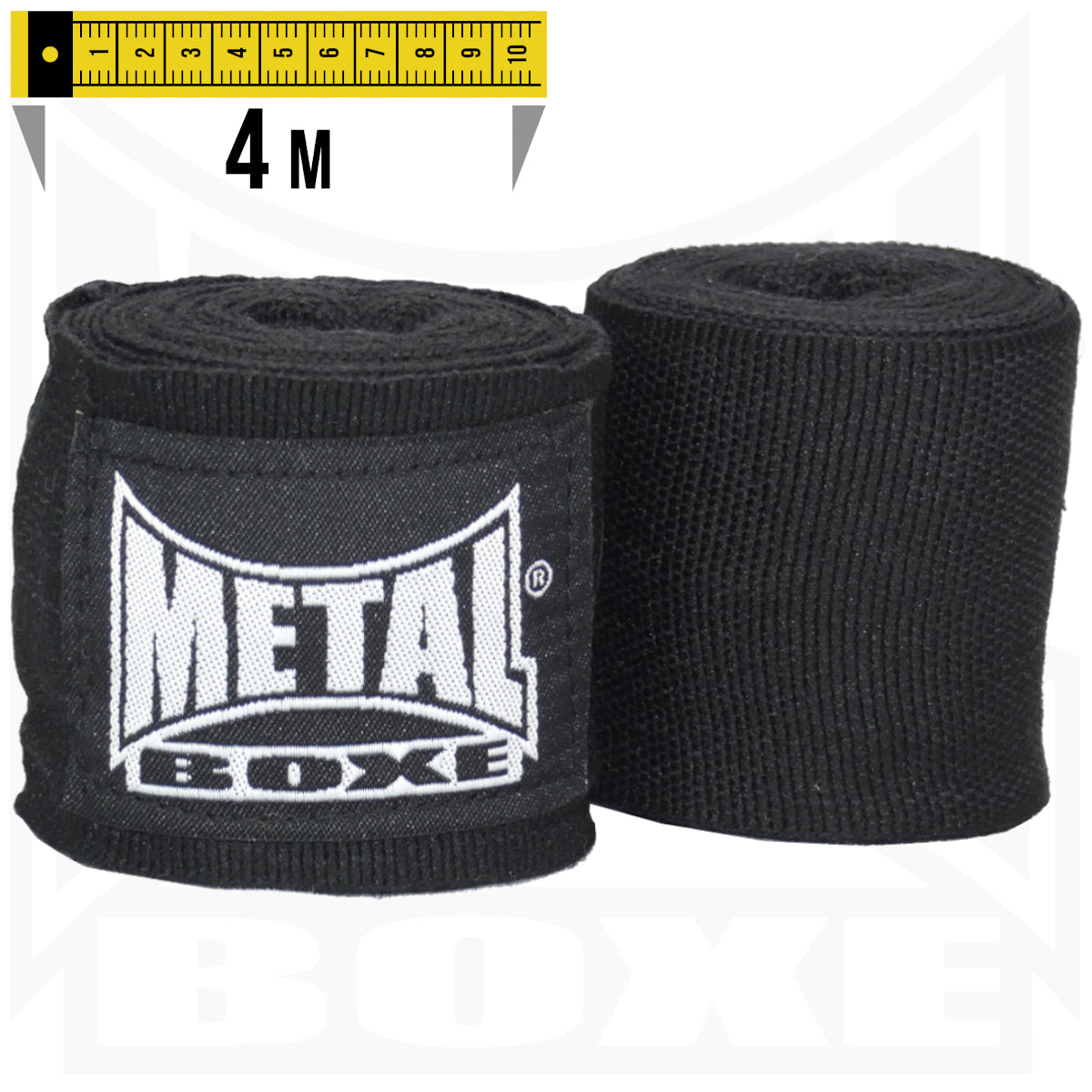 Bandages de Boxe Metal Boxe – Noir – 4 m