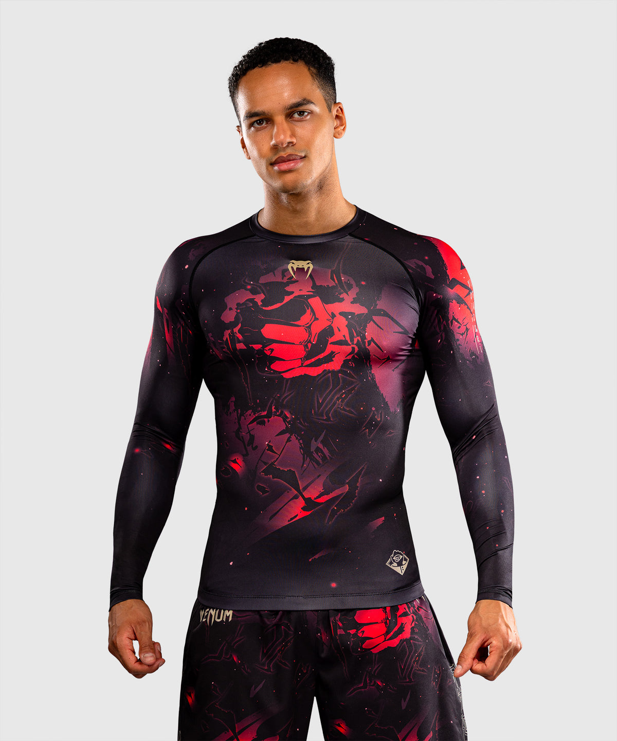 Jujutsu Kaisen x Venum Itadori Langarm Rashguard – Schwarz/Rot