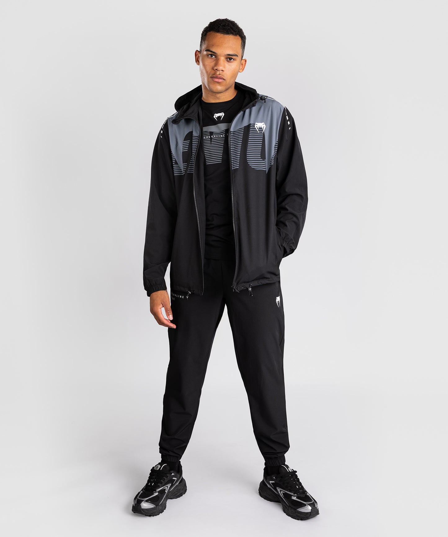 Veste de Survêtement Venum Adrenaline – Noir/Gris Argenté
