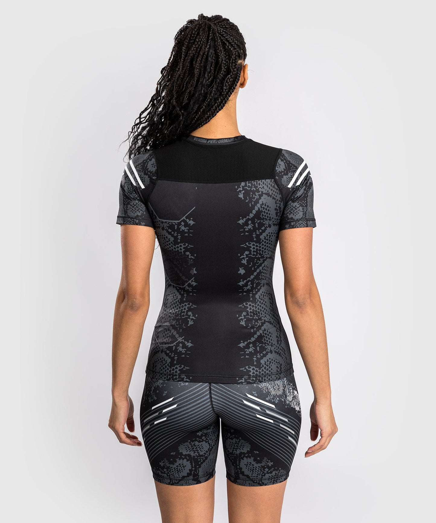 Women's UFC Adrenaline by Venum Authentic Fight Night Short Sleeve Rashguard - Black