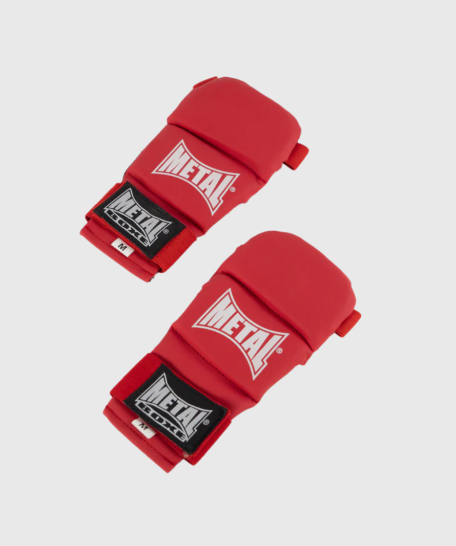 Metal Boxing Ju Jitsu Gloves - Red