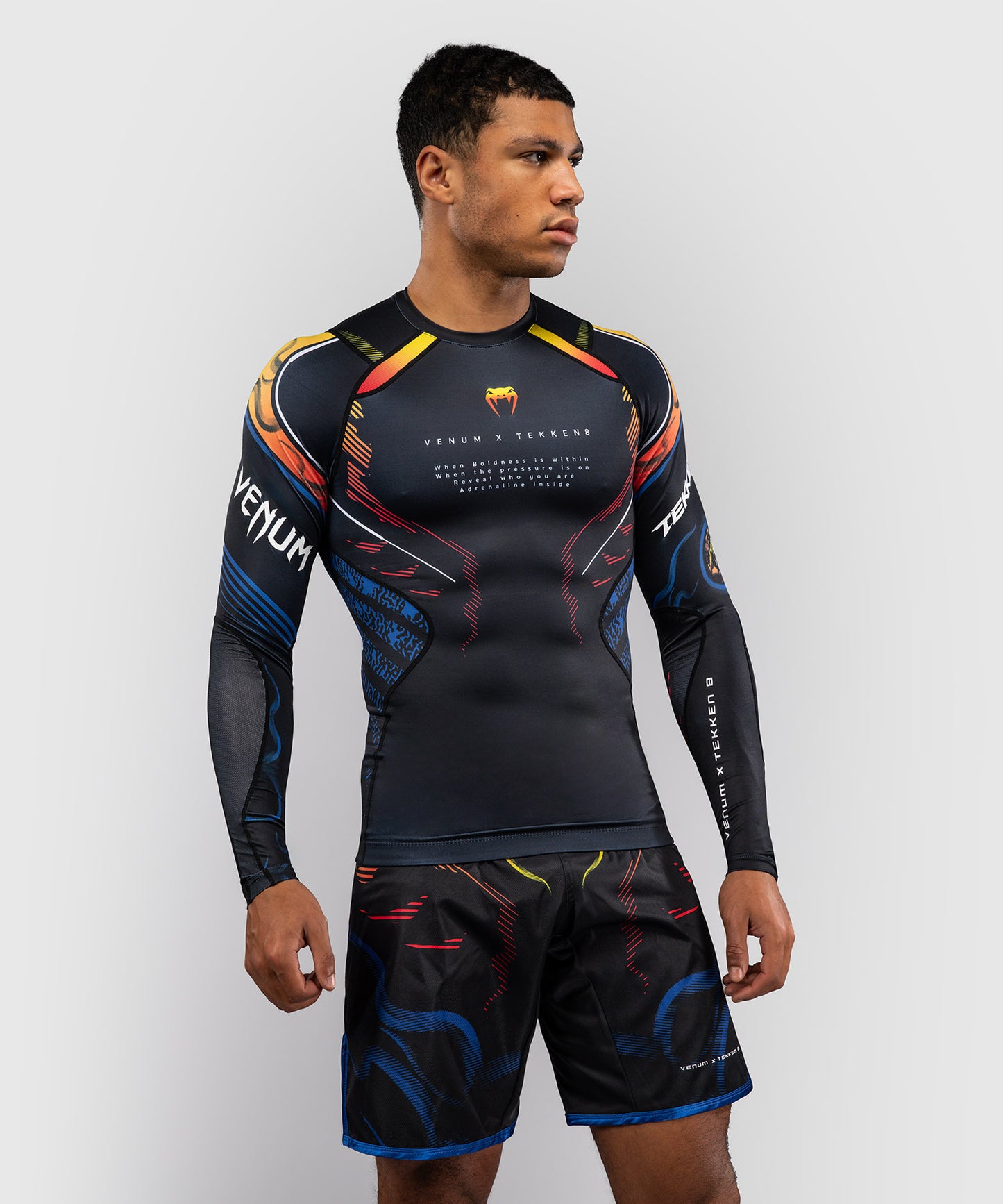 Venum x TEKKEN 8 Long Sleeve Rashguard - Yoshimitsu - Black/Orange