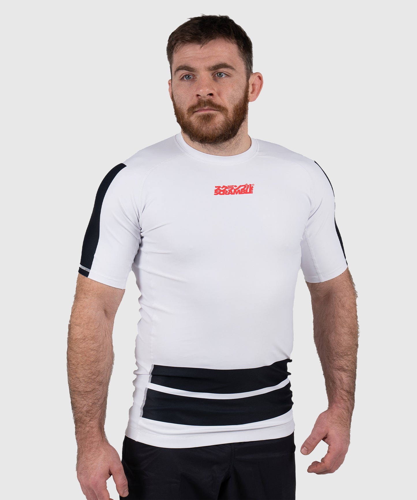 Rashguard Mit Kurzen Ärmeln Scramble Ranked - Weiß/Schwarz
