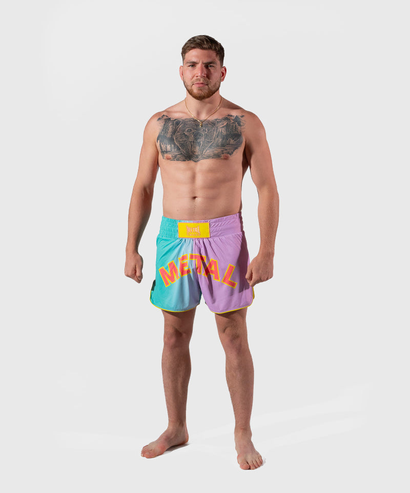 Metal Boxe One Post Cutting Treats Pantaloncini da Muay Thai - Viola