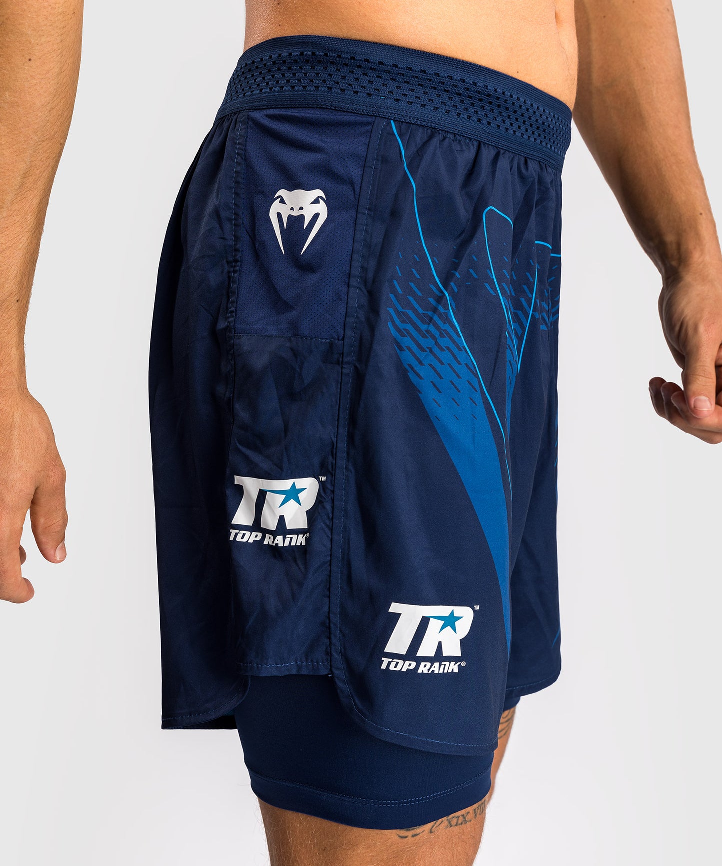 Short d'entraînement Venum x Top Rank Original pour Hommes - Bleu Marine