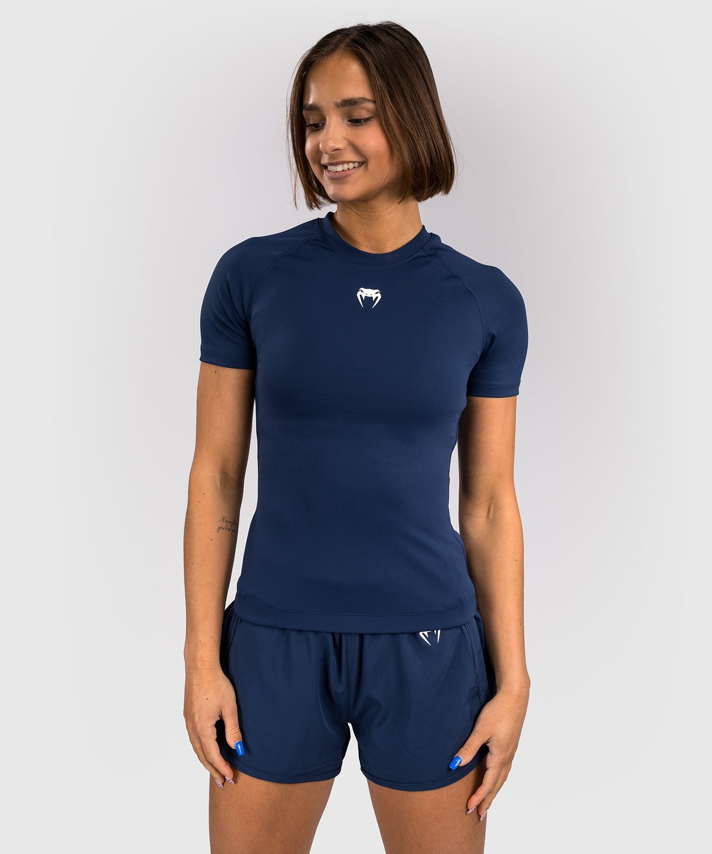 Venum New Perf Woman Range Halo Kurzarm Rashguard - Marineblau