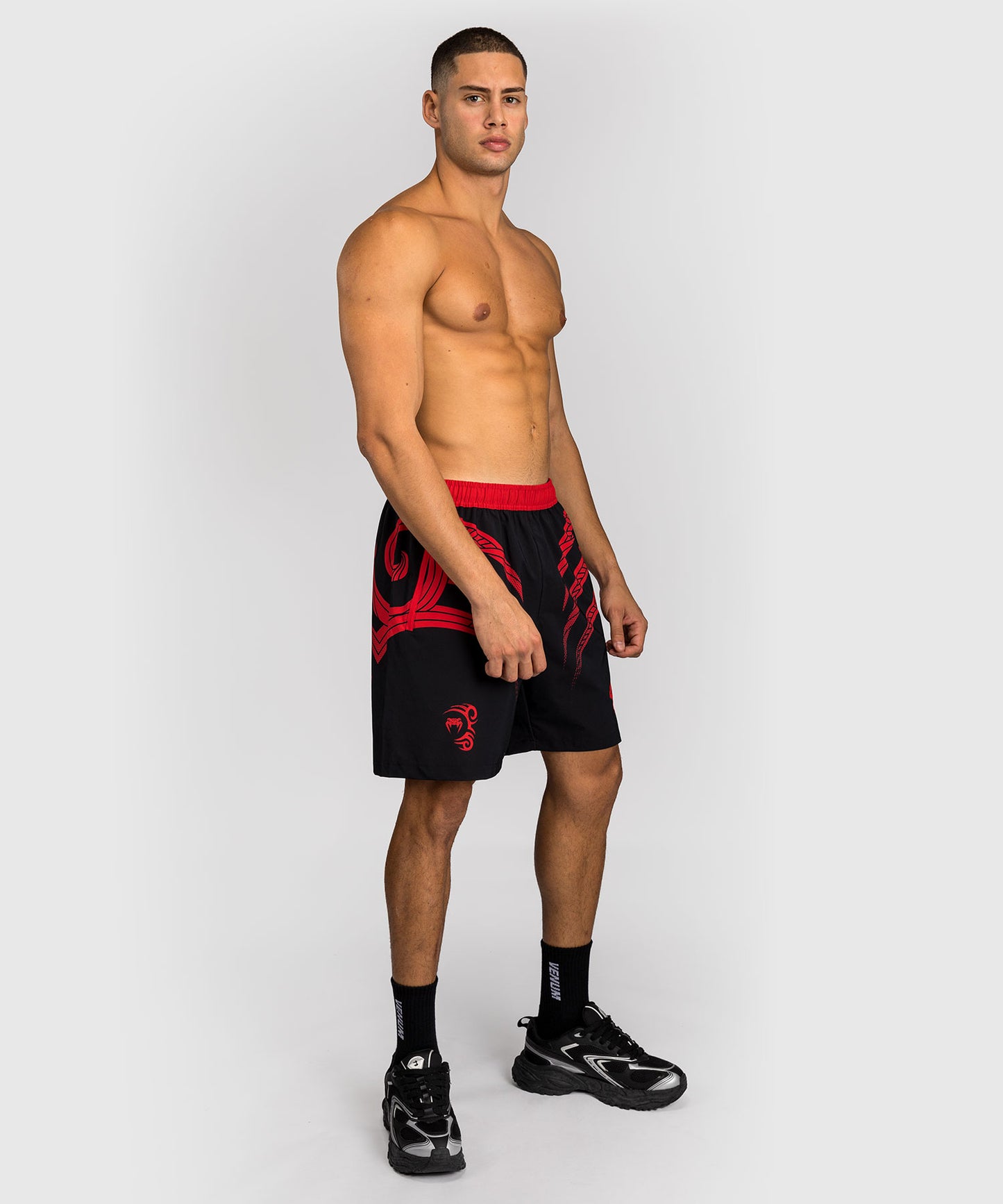 Venum x Mike Tyson Tiger Training Pantalones Cortos - Negro Profundo/Rojo Intenso
