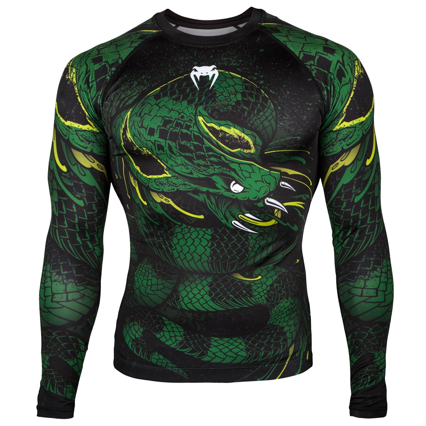 Venum Green Viper Rashguard - Long Sleeves - Black/Green